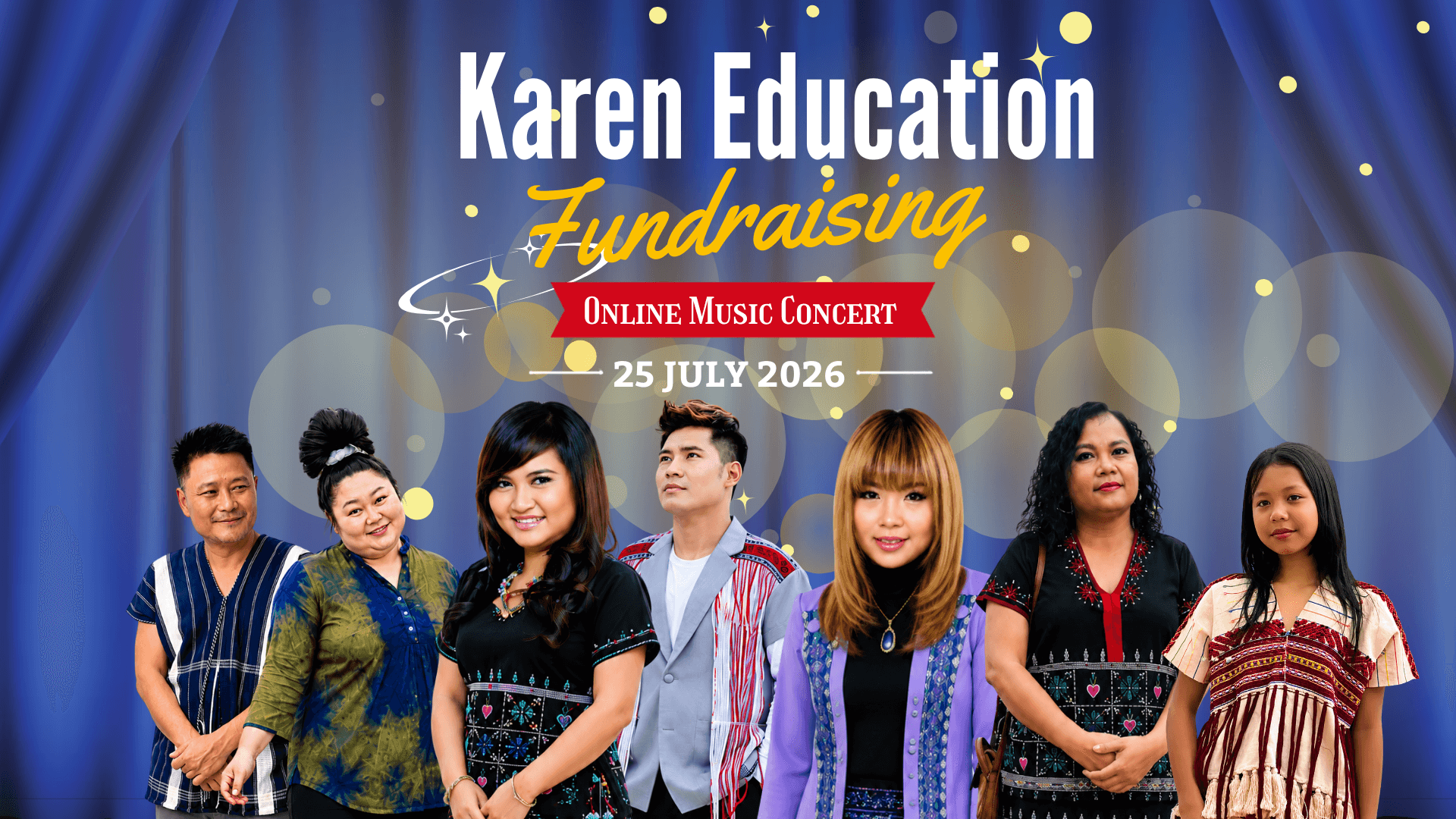 Karen Education Fundraising online music concert performers